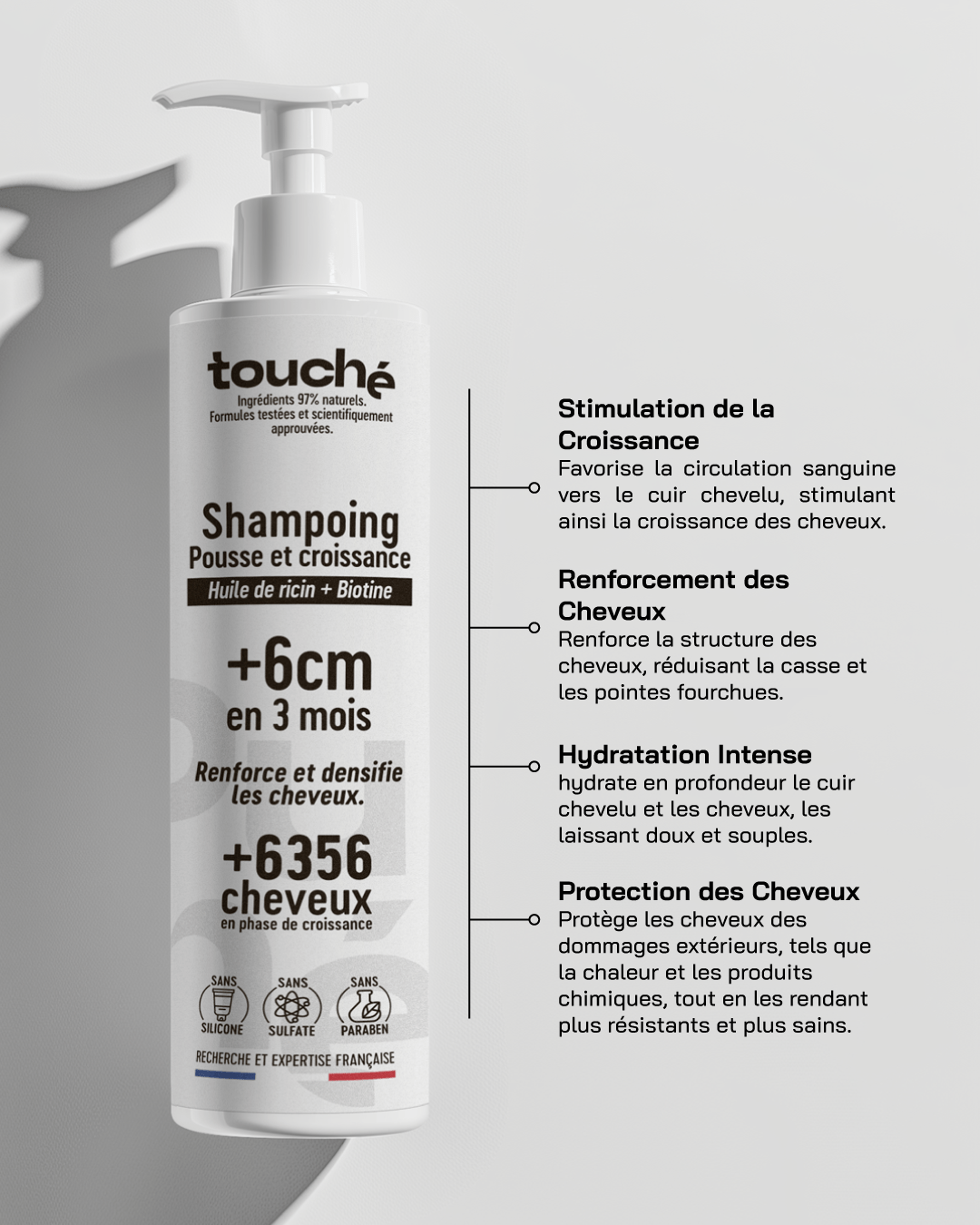 Shampooing Pousse et croissance - Touché Skincare Lab